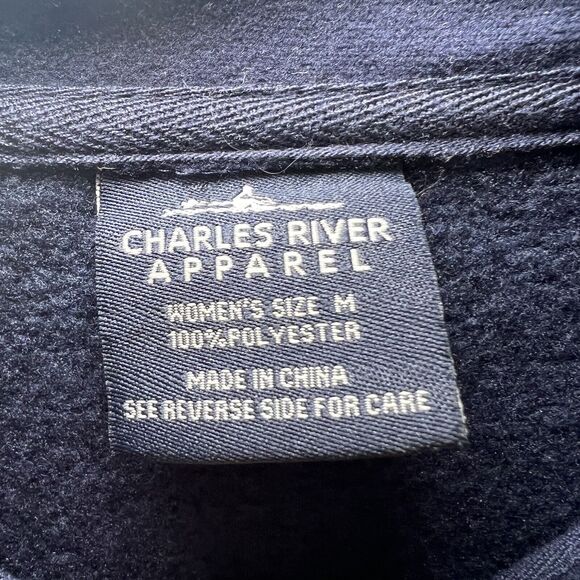 Charles River Apparel Michigan 1/4 Zip Pullover Sweater Womens Size Medium Navy - Picture 5 of 8